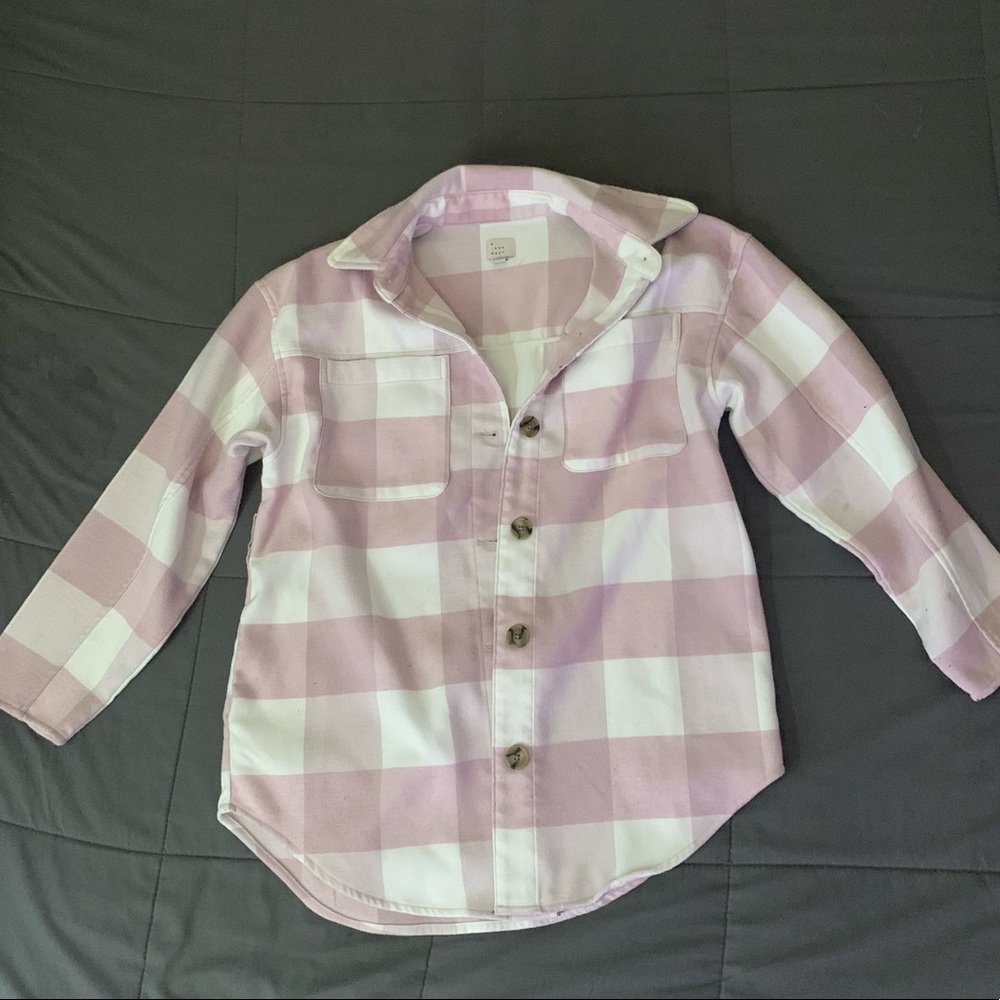 A Net Day Pink Flannel Shacket